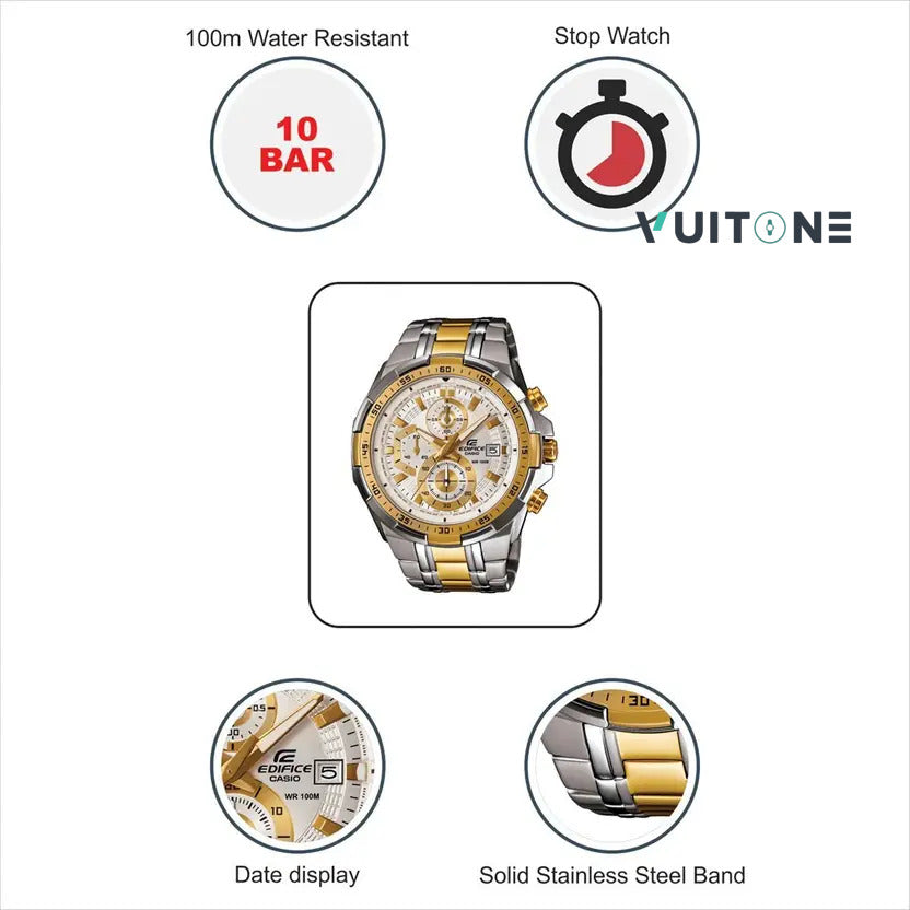 EFR-539SG-7AVUDF Dial Dual Tone Stainless Steel Band Analog Watch