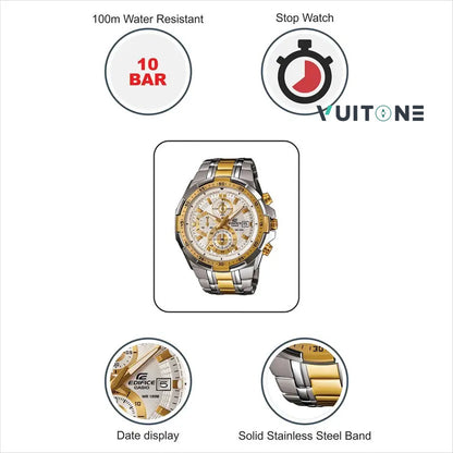 EFR-539SG-7AVUDF Dial Dual Tone Stainless Steel Band Analog Watch